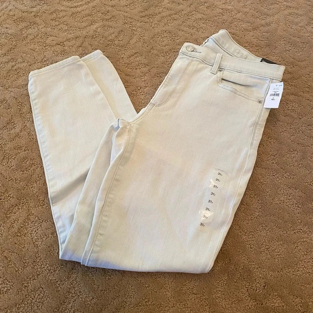 NWT gap stretch skinny ankle jeans sky blue 31 light indigo mid rise new pale